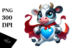 Cartoony Superhero Cape Cow PNG Product Image 1