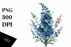 Wooden Delphinium Stained Clipart Product Image 1