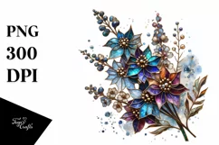Wooden Delphinium Stained Clipart Product Image 1