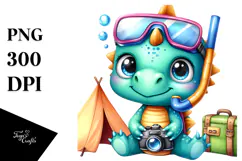 Adorable Baby Dinosaur PNG Product Image 1