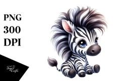 Energetic Baby Zebra PNG Product Image 1