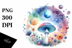 Colorful Celestial Mushroom, Transparent PNG Product Image 1