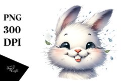 Washed Bunny Portrait Tongue Wind Clipart Product Image 3