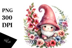 Gnome with Snapdragon Frame, Transparent PNG Product Image 1