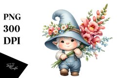 Gnome with Snapdragon Frame, Transparent PNG Product Image 1