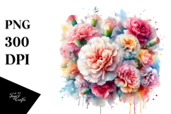 Watercolor Carnation Abstract | Sublimation | Clipart Product Image 1