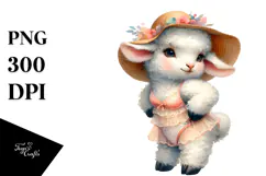 Cute Baby Lamb in Beachwear Product Image 1