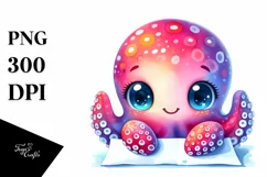 Colorful Baby Octopus, Invisible Paper | Sublimation | Product Image 3