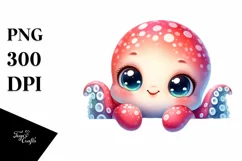 Colorful Baby Octopus, Invisible Paper | Sublimation | Product Image 1