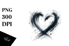 Colorful Paintbrush Heart PNG Product Image 1