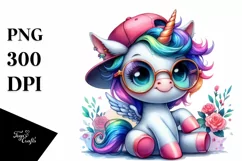 Playing Baby Unicorn PNG Product Image 3
