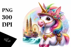 Colorful Baby Unicorn PNG Product Image 1
