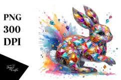 Colorful Bunny Made of Diamonds Title Product Image 1