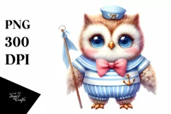 Vibrant Owl Sailor Suit Pastel | Sublimation Clipart Product Image 4