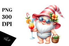 Cute Gnome Drinking Cocktail PNG Product Image 1