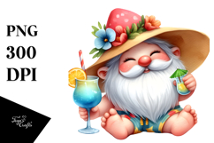 Whimsical Painting Cute Gnome PNG Product Image 1