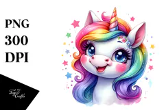 Funny Smiling Baby Unicorn, Transparent PNG Product Image 1