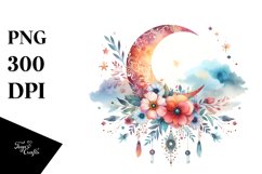 Vibrant Boho Moon with Flowers Product Image 3