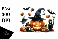 Trick Treat Halloween Watercolor Clipart Product Image 3