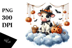 Cow Dressed for Halloween PNG Product Image 1