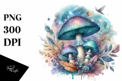 mushroom watercolor splash PNG Product Image 3