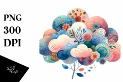 Simple Colorful Whimsical Cloud PNG Product Image 1