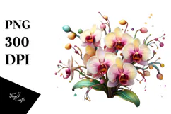 Orchid Made of Material PNG Product Image 1