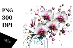 Beautiful Orchid, Watercolor PNG Product Image 1