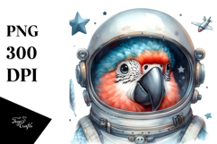 Cute Baby Macaw with Astronaut Helmet, High-Res PNG Product Image 1