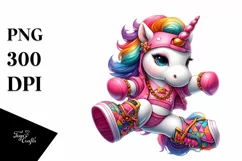 Colorful Baby Unicorn PNG Product Image 1