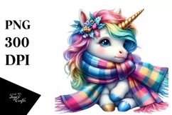 Colorful Baby Unicorn PNG Product Image 1