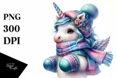 Colorful Baby Unicorn PNG Product Image 1