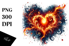 Digital Fire Heart Art Product Image 1