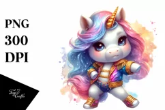 Colorful Baby Unicorn PNG Product Image 1
