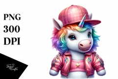 Colorful Baby Unicorn Hustle PNG Product Image 3