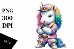 Colorful Baby Unicorn PNG Product Image 3