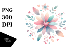Cute Boho Heart Flower PNG Product Image 1