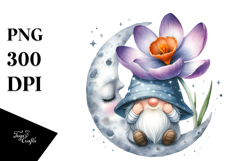 Cute Gnome with Large Azalea PNG Product Image 1