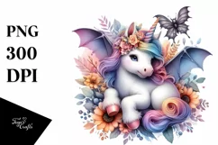 Colorful Baby Unicorn PNG Product Image 3