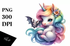 Colorful Baby Unicorn PNG Product Image 1