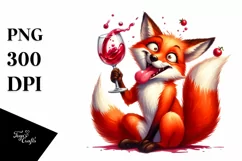 Vibrant Watercolor Funny Cute Fox | Clipart Product Image 3