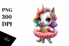 Colorful Baby Unicorn PNG Product Image 3