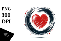 Heart Paintbrush Style PNG Product Image 1