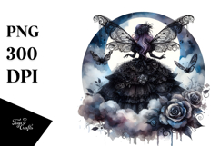 Gothic Fairy on a Cloud Creative View PNG Product Image 1