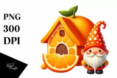 Gnome and Tangerine House | Clipart Product Image 3
