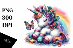 Colorful Baby Unicorn PNG Product Image 3