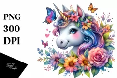 Colorful Baby Unicorn PNG Product Image 3