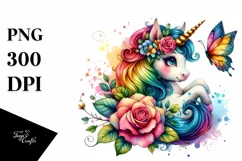 Colorful Baby Unicorn PNG Product Image 3