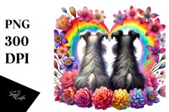 Rainbow Flowers Schnauzer Sticker Product Image 1
