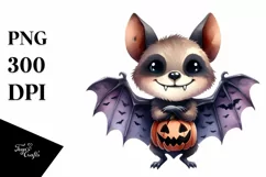 Funny Halloween Bat Clipart PNG Product Image 1